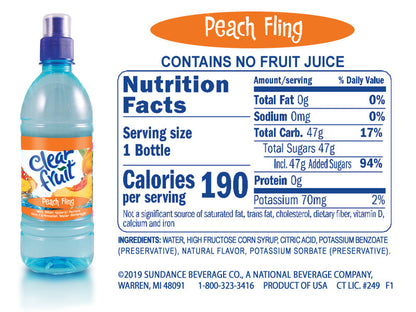 Clear Fruit Flavored Water  16.9oz Bottles 6/12/24 Packs, ALL Flavors Available