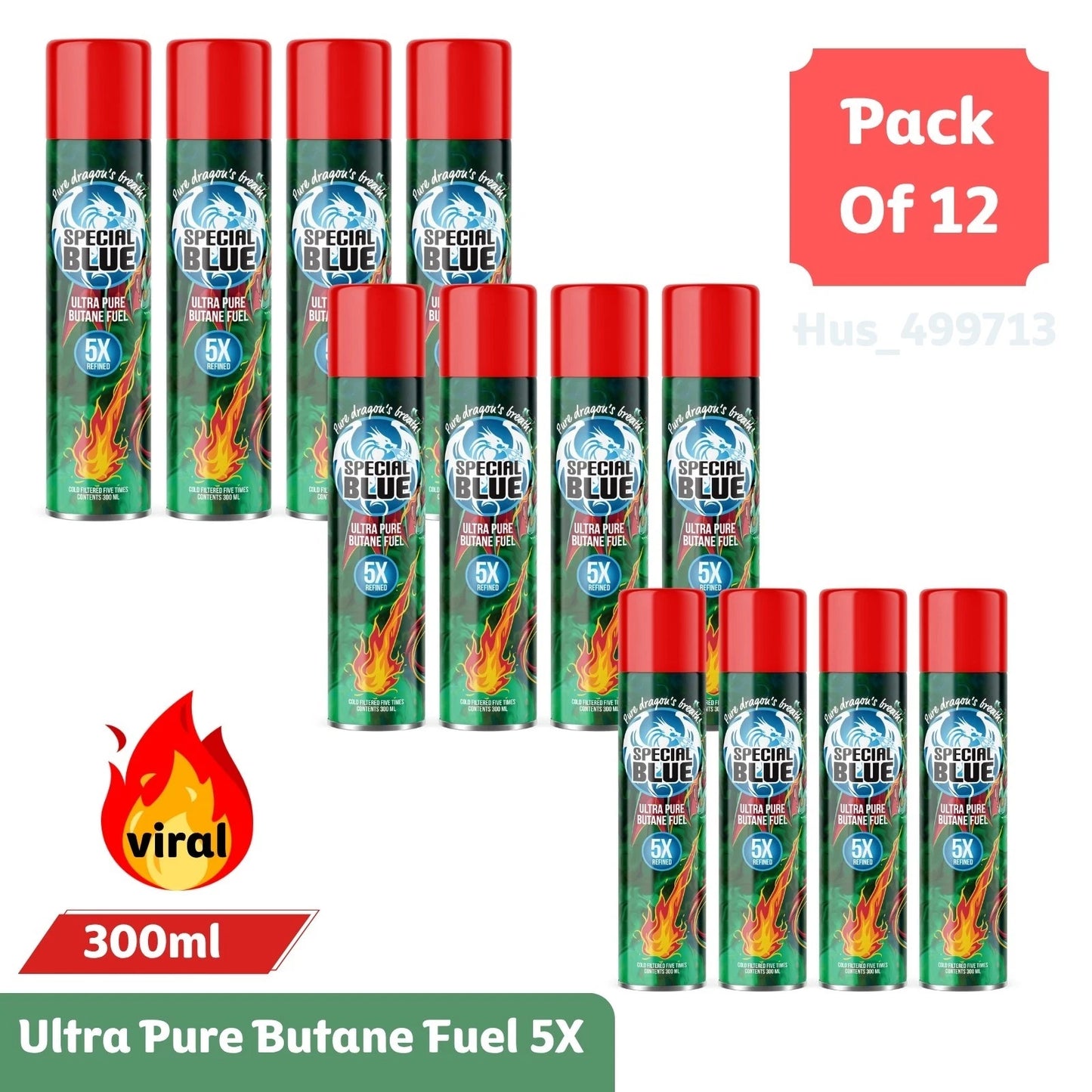 Special Blue 5X Butane 300ML – Ultra Pure Fuel Pack of 12