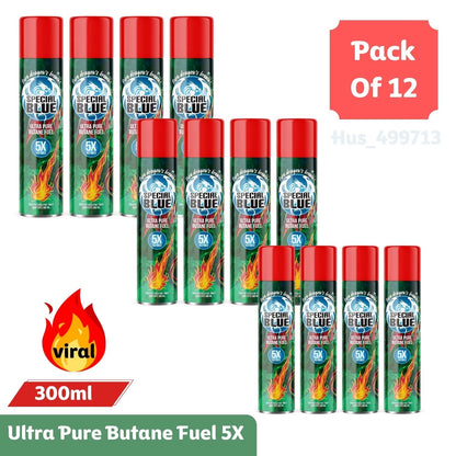 Special Blue 5X Butane 300ML – Ultra Pure Fuel Pack of 12