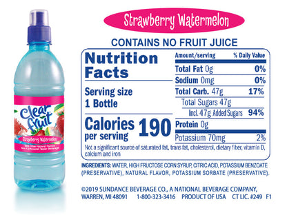 Clear Fruit Flavored Water  16.9oz Bottles 6/12/24 Packs, ALL Flavors Available