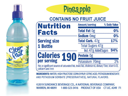 Clear Fruit Flavored Water  16.9oz Bottles 6/12/24 Packs, ALL Flavors Available