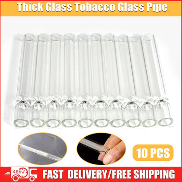 10-piece Thick Pyrex Glass Chillum Tobacco Pipe, Smoking pipe, Smooth One Hitter