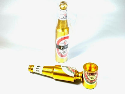 UNIQUE SECRET METAL HAND PIPE TOBBACO SMOKING PIPES BEER BOTTLE