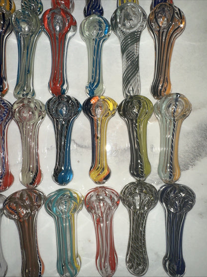 😎5 PCS  3.5” 🧡TOBACCO SMOKING PIPE ASSORTED GLASS HAND PIPES 💚 RANDOM $4 Each