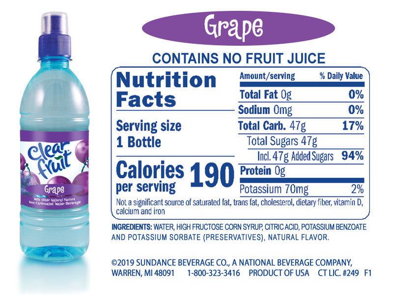 Clear Fruit Flavored Water  16.9oz Bottles 6/12/24 Packs, ALL Flavors Available