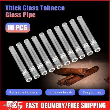 10-piece Thick Pyrex Glass Chillum Tobacco Pipe, Smoking pipe, Smooth One Hitter