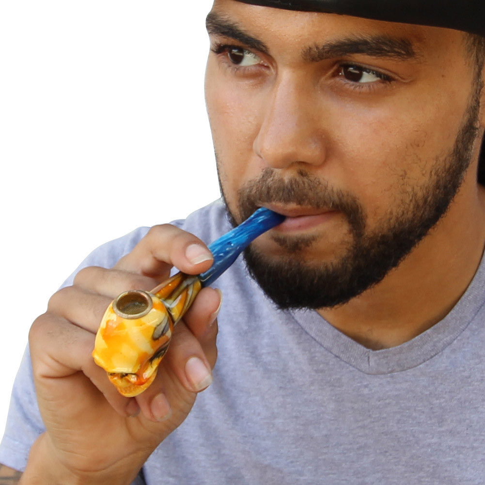 Handmade Pale Horseman Skull Head Tobacco Smoking Pipe