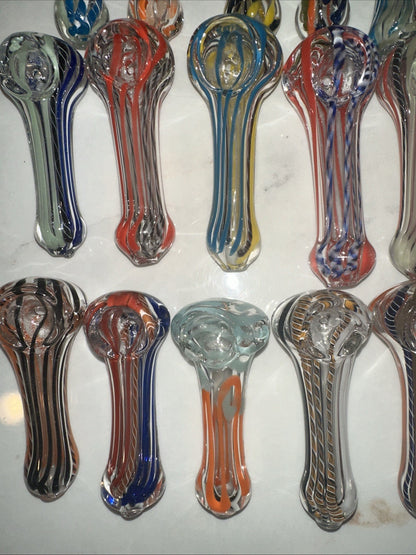 😎5 PCS  3.5” 🧡TOBACCO SMOKING PIPE ASSORTED GLASS HAND PIPES 💚 RANDOM $4 Each