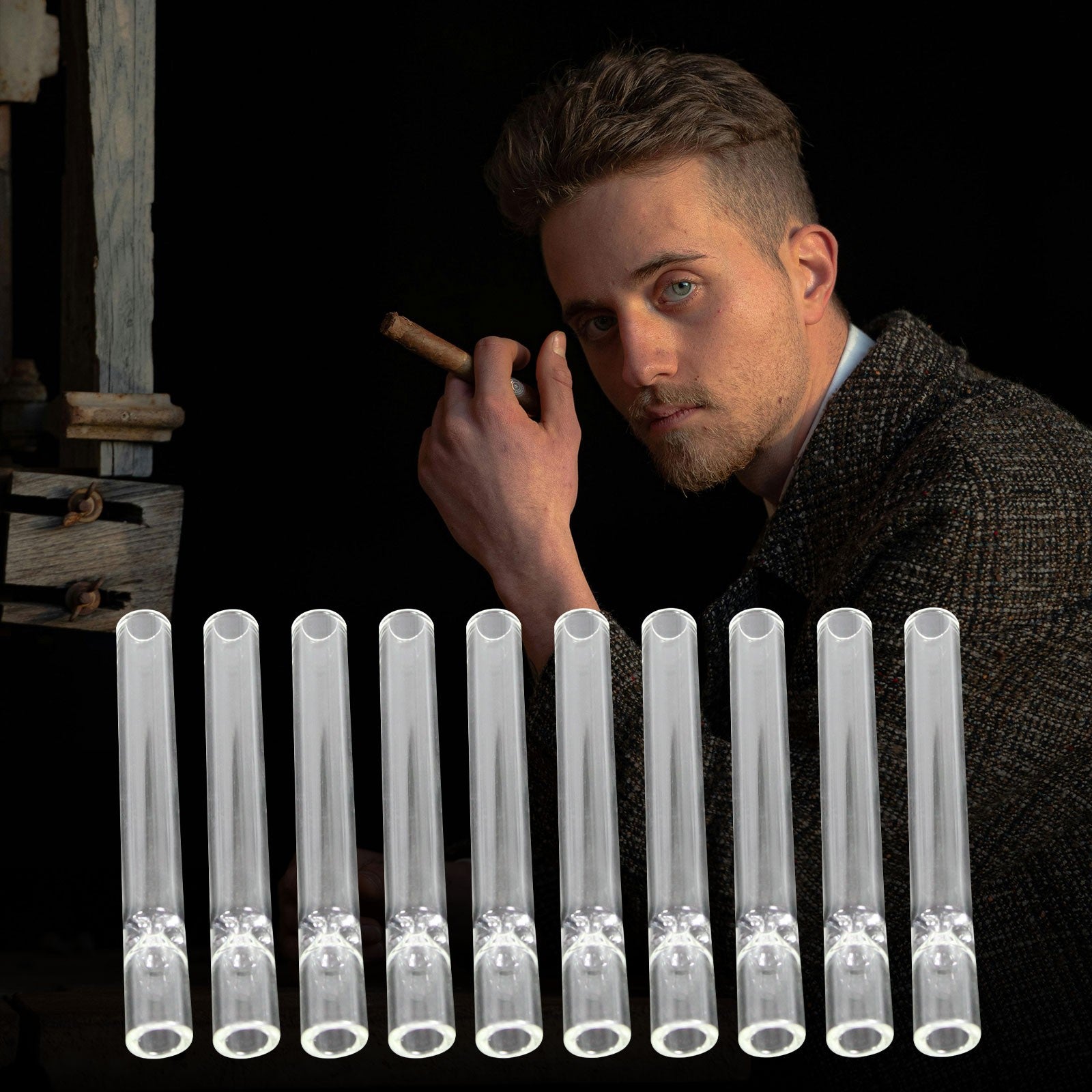 10-piece Thick Pyrex Glass Chillum Tobacco Pipe, Smoking pipe, Smooth One Hitter