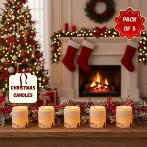 pack of 5 white Luxury Aromatherapy Candles for Christmas Decoration