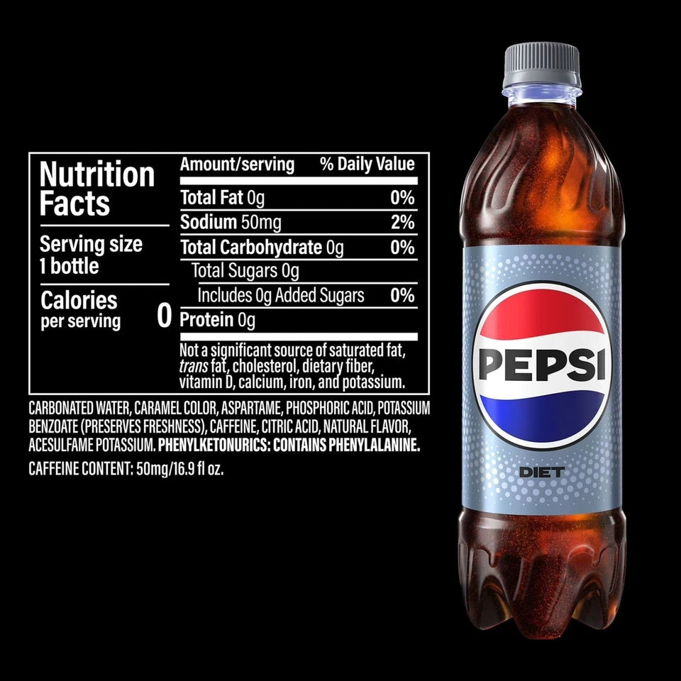 Diet Pepsi Zero Calorie Cola – 16.9oz Bottles | Refreshing Soda 24 Pack