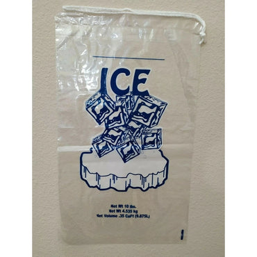 Ice Bags 10 lb with Drawstring – 500 Pack