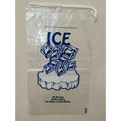 Ice Bags 10 lb with Drawstring – 500 Pack
