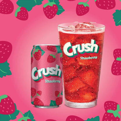 Crush Caffeine Free Strawberry Soda Pop – 12 fl oz Cans (12 Pack)