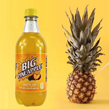 Big Pineapple Soda Exotic Pop, 20 fl oz Bottles – Pack of 24 | Tropical Pineapple Soft Drink
