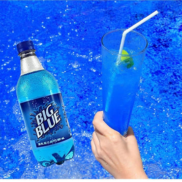 Big Blue Soda 20 fl oz each exotic pop pack of 24