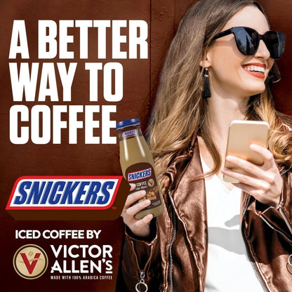 Snickers Artificially Flavored Iced Coffee by Victor Allen’s – 13.7 fl oz, Pack of 2