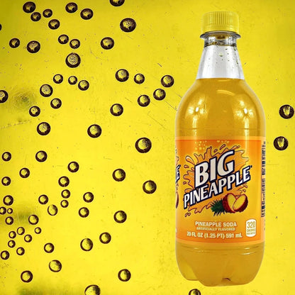 Big Pineapple Soda Exotic Pop, 20 fl oz Bottles – Pack of 24 | Tropical Pineapple Soft Drink