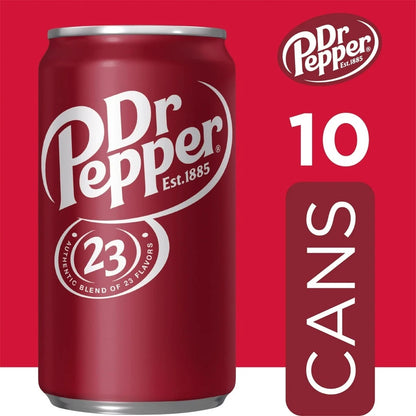 Dr Pepper Mini Soda Cans – 7.5 fl oz – 2 Packs of 10 Cans – Refreshing Soft Drink – Free Shipping