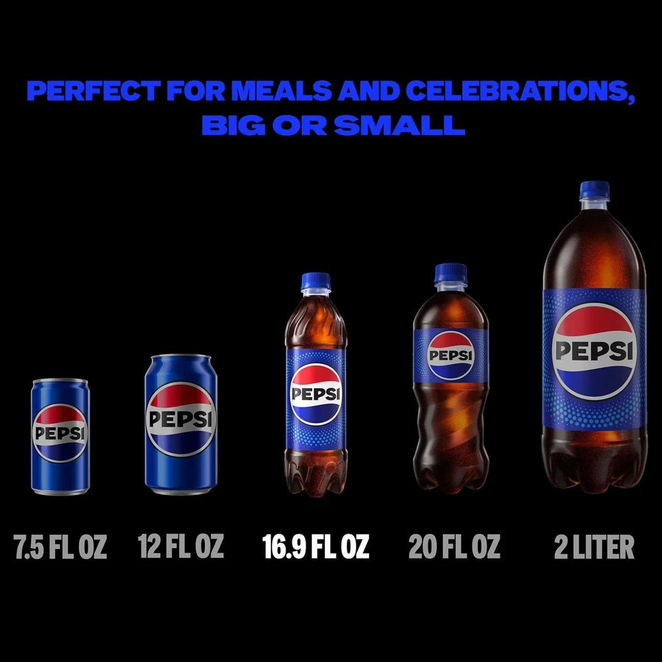 Pepsi Cola – 16.9 fl oz Bottles, 24 Pack