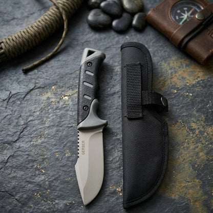 Gerber Tactical Fixed Blade Knife w/ Sheath Survival Hunting Camping In/Outdoor