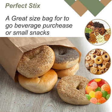 Bulk Pack of 100 Brown Kraft Paper Bags - 1lb, Medium Size