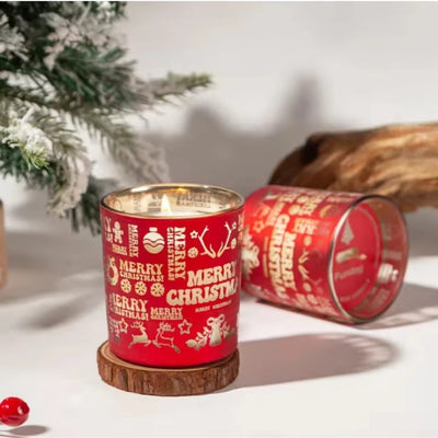Red Christmas Soy Wax Candles - Premium Holiday Fragrance