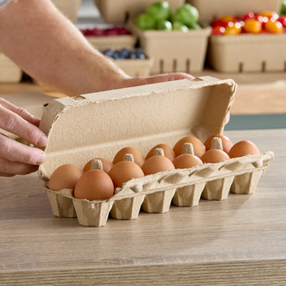 Eco-Friendly 12-Egg Cartons (50 Pack) - Recycled Pulp, Beige
