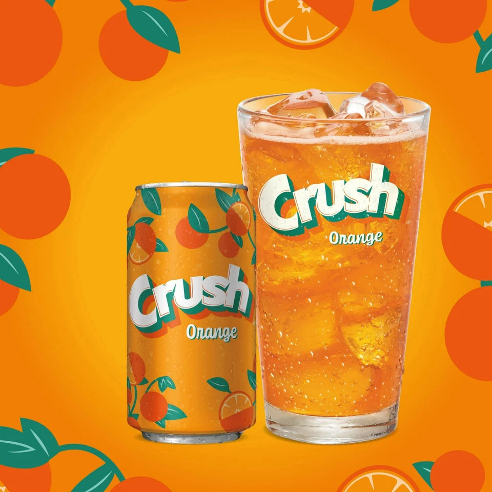 Crush Caffeine Free Orange Soda Pop – 12 fl oz Cans, 12 Pack