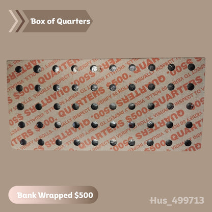 SEALED Box of Quarters –Original Bank Wrapped $500 Fv Unsearched, Unopened